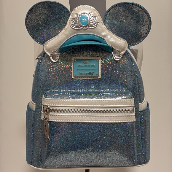 NEW Disney Cruise Line 25th Anniversary Shimmering Seas Loungefly Mini Backpack - Picture 5 of 10